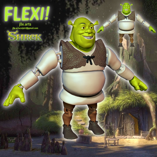 flexi Shrek travaux rêve impression endroit jouet articulé flexy gamins film iconique personnage 3d print model - Mito3D