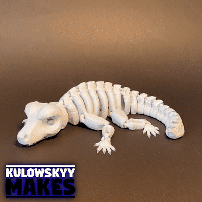 flexi squelette lézard souple flexy articulé lien liens mignonne jouet animal printinplace soutiens posable agiter adorable dessin animé 3d print model - Mito3D