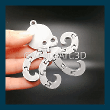 flexi squid gadget animal octopus toy keychain pendant art 3d print model - Mito3D