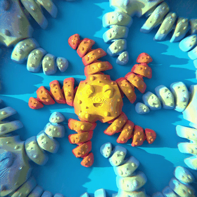 flexi étoile mer jeu jouet animal lien lowpoly l'eau poisson printinplace 3d print model - Mito3D