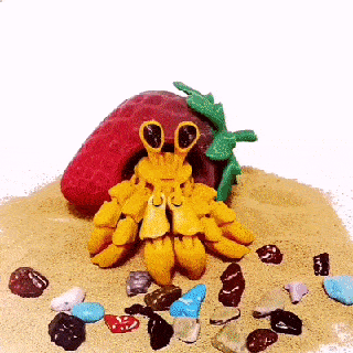 flexi strawberry crab toy game animal fruit art 3d print model - Mito3D
