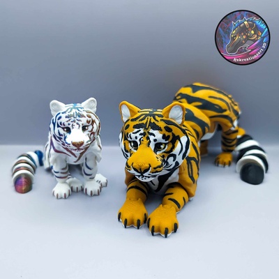 flexi tiger kunst artikuliert 3d print model - Mito3D