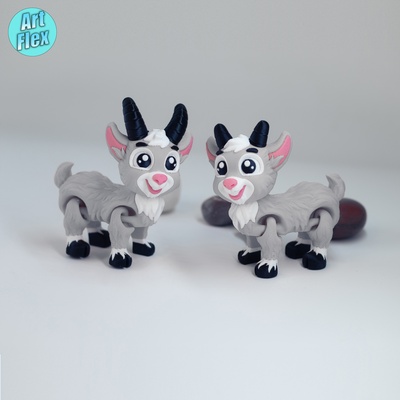 flexi toony chèvre articulé printinplace jouet mignonne adorable agiter animal multicolorekawaii table mini mouton ferme 3d print model - Mito3D