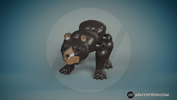 flexi jouet noir panda ours impression in endroit art polaire 3d print model - Mito3D