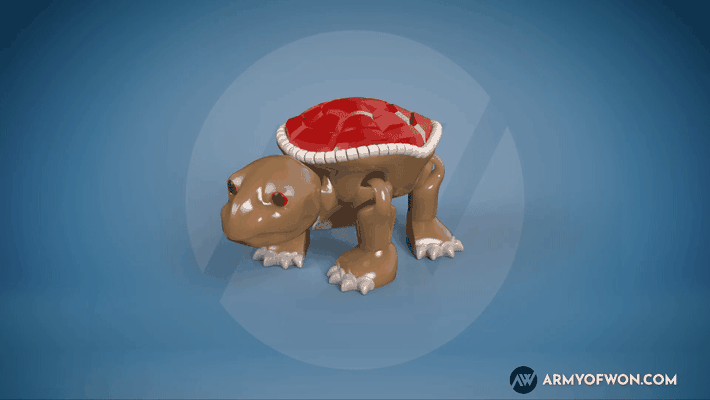 flexi jouet mer tortue print in place art créature tortues 3d print model - Mito3D