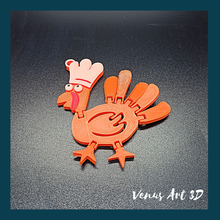 flexi turkey gadget animal thanksgiving keychain flessibile tacchino design decor 3d print model - Mito3D