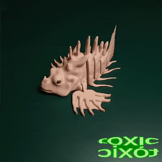 flexi l'eau dragon souple endroit poisson impression articulé jouet mer baignoire bassin vite 3d print model - Mito3D