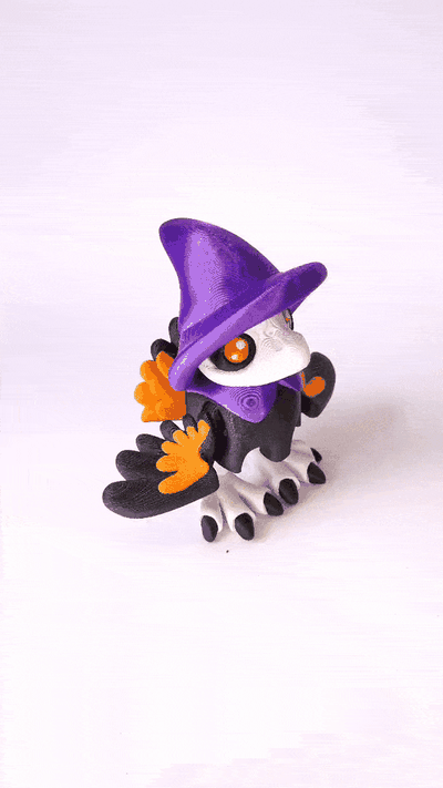 flexi magier krähe flexy artikuliert spielzeug kunst halloween monster zauberer tier vogel fantasie 3d print model - Mito3D