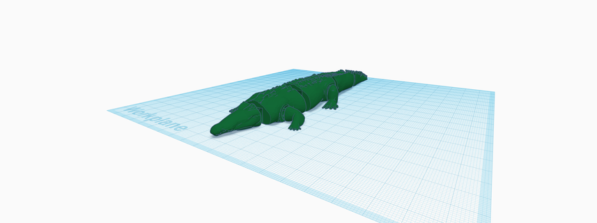 flexible crocodile print place Art toy print in place flexible crocodile reptile low poly fun bendable pet art  3d print model - Mito3D
