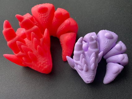 flexibel Croissant Drachen artikulieren zappeln artikuliert Verknüpfung biegen Haustier Spielzeug Tier mystisch flexy Unterstützung drucken Ort flexi 3d print model - Mito3D