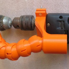 flexible dust collector, drill-eurohals verschiedene drill drill-Anlage Staub Staub-Sammler eurohals Vakuum-adapter Draht-Bürste hobby 3d print model - Mito3D