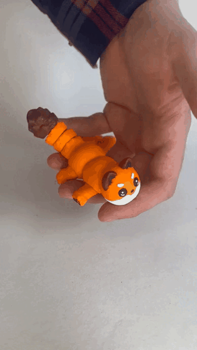 flexible fox toy flexi articulated ender kawaii 3mf minis mini cute baby no suppots bouz3d bouz 3d print model - Mito3D