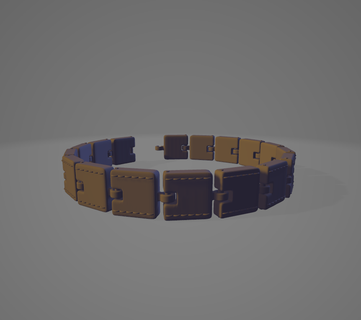 flexible leather bracelet flexi joint jewelry 3d print model - Mito3D