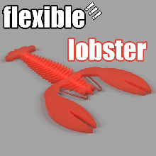 flexible lobster articulating print 2 1 art flexi animal pursa 3d print model - Mito3D