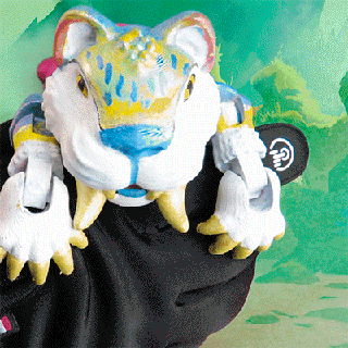 flexible toothed Tigre dientes sable gatito gato juguete croods articulado flexi 3d print model - Mito3D