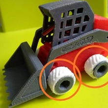 flexible tires mini track loader cure settings filaflex filament mini-shovel rc car throw r/c_vehicles 3d print model - Mito3D