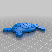 flexible turtle keychain jewelry articulated toy keychains 3d print model - Mito3D