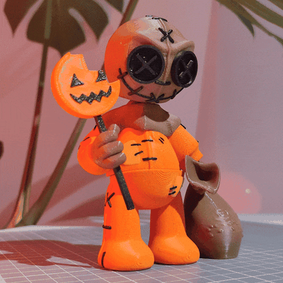 flexibel voodoo puppe halloween kürbis skelett hexen geist dulsen spielzeuge kunst dekoration angst scherz 3d print model - Mito3D