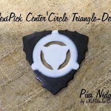 flexipick centro del círculo triángulo-dent 3d pua de guitarra gadget flexible el nido la electrica exentos pick púa 3d print model - Mito3D