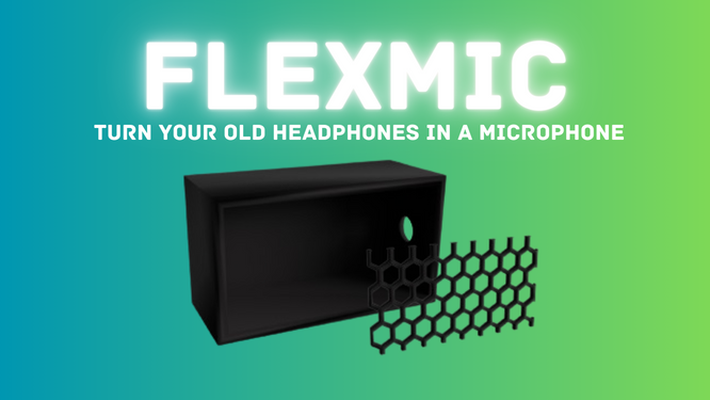 flexmic - microphone old cable headphones gadget 3d print model - Mito3D