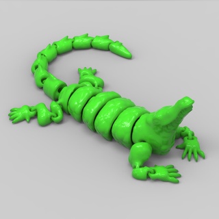 flessibile coccodrillo articolato giocattolo fantasia animale 3d print model - Mito3D
