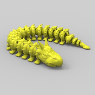 flexy dragon articulated retrieved flexi flexible toy fantasy japanese 3d print model - Mito3D