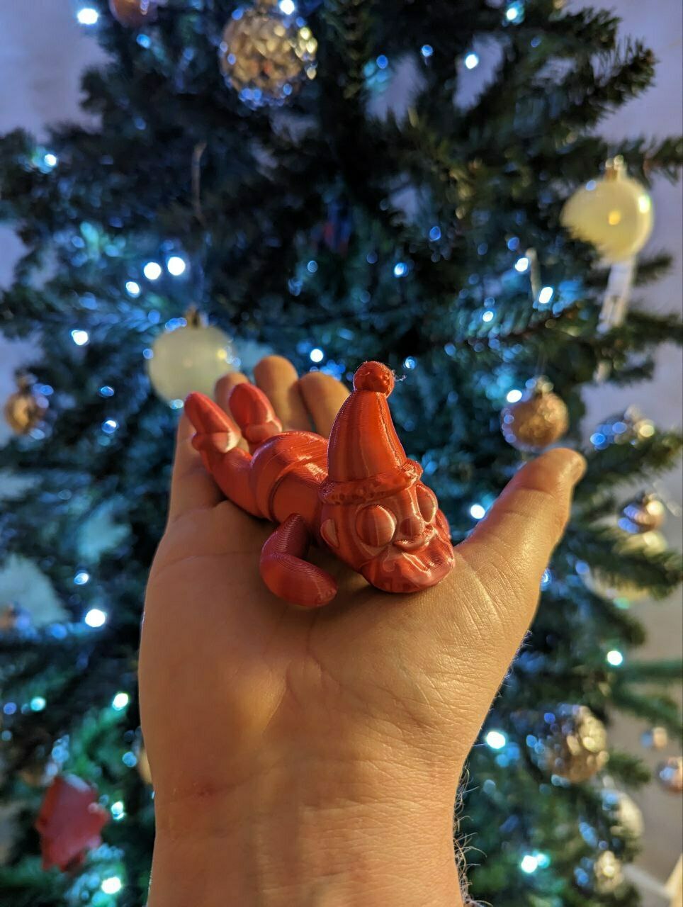 flexível caído papai noel jogos 3D print model - Mito3D