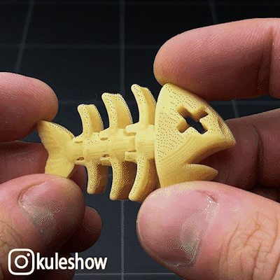 flexy fish bone keychain fishbone skeleton art key funny flexible flexi 3d print model - Mito3D