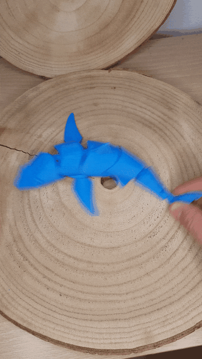 flessibile megalodon squalo articolato giocattolo arte 3d print model - Mito3D