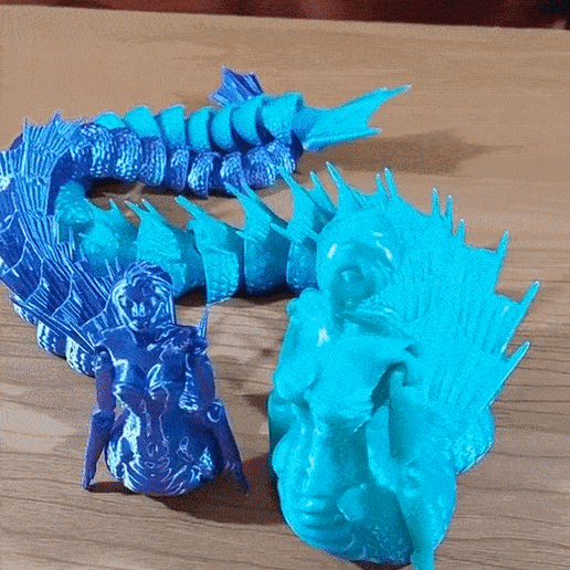 flexy Naga Kunst artikulieren artikuliert flexi flexibel Verknüpfung Spielzeug zappeln drucken Ort unterstützt Schlange Dame weiblich Waage Mystiker Rebecca fischer 3D print model - Mito3D