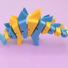 flexy stego dual extruded game dinosaur extrusion stegosaurus timelapse 3d print model - Mito3D