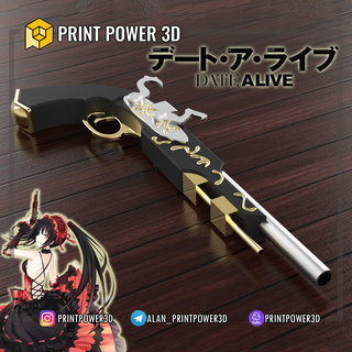 flint lock date live cosplay anime flintlock toy costume gun revolver 3d print model - Mito3D