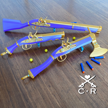 flintlock musket nerf blaster files v2-0 tool toy foam dart diy model ship pirate redcoat 3d print model - Mito3D