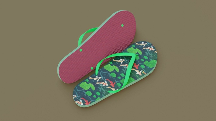 flip flops 3d modell slipper hausschuhe schuh stiefel beine innen gummi schuhwerk 3d print model - Mito3D