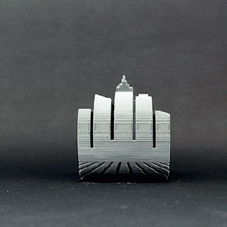 flippt Apfel Stadt Architektur Text Flip Monument nyc Neu York Wolkenkratzer Silhouette Meister Drucker Kunst 3d print model - Mito3D
