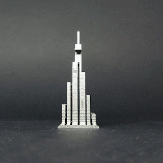vira burj al árabe Khalifa dubai uae monumento construção emirados mestre impressora arte arquitetura 3d print model - Mito3D
