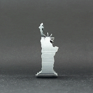 flips statue liberty - apple city Architecture of text flip monument nyc new york skyscraper silhouette master printer art 3d print model - Mito3D