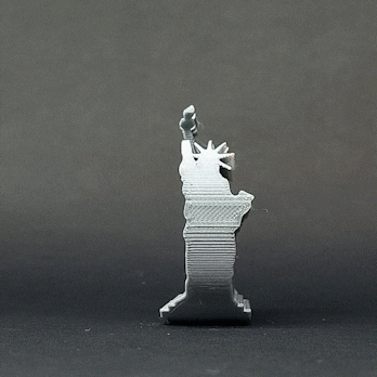 flips statue liberty - big apple Architecture of text flip monument nyc new york city skyscraper silhouette master printer art 3D print model - Mito3D