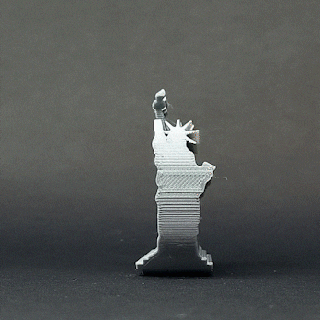 voltea estatua libertad grande manzana arquitectura texto vuelta Monumento York ciudad rascacielos silueta Maestro impresora Arte 3d print model - Mito3D