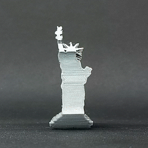 voltea estatua libertad ny arquitectura texto vuelta Monumento York ciudad rascacielos silueta Maestro impresora Arte 3d print model - Mito3D