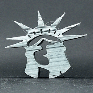 flips statue liberty - head Architecture of apple text flip monument nyc new york city skyscraper silhouette master printer art 3d print model - Mito3D