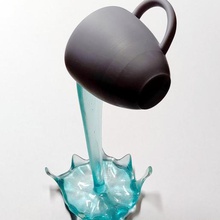 floating cup sculpture dlp remix art sculptures splash openscad mug liquid 3d print model - Mito3D