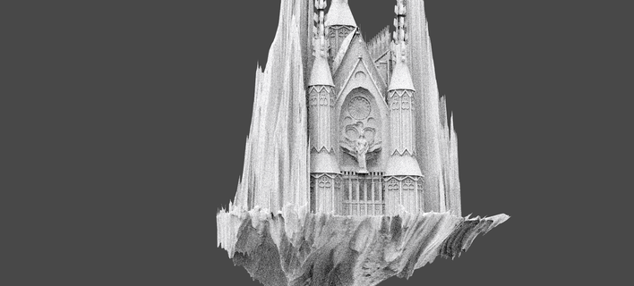 floating fantasy towers 3d island rocks kit mountain ground scifi dirt rock terrain soil architectural castle cathedral 3d print model - Mito3D
