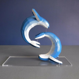 schwebend Wale 3d print model - Mito3D