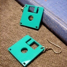 floppy disk earring jewelry earrings design fashion computer 3d print model - Mito3D