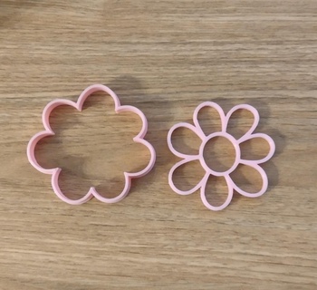 flor cortante sello cutter cookie galletas masa fondant arcilla porcelana fria 3d print model - Mito3D