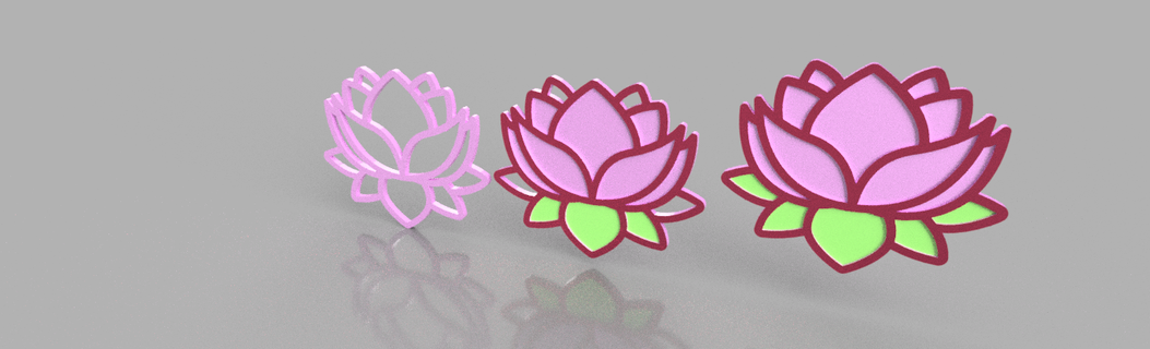 flor de loto colgante 3d print model - Mito3D
