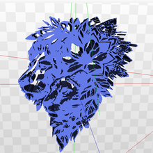floral artistic lion lions art drawing pattern design 3d print model - Mito3D