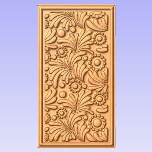 floral design various panel wall cnc relief 3d 3D print model - Mito3D