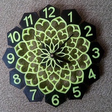 floral design wall clock art traditional 3d print model - Mito3D